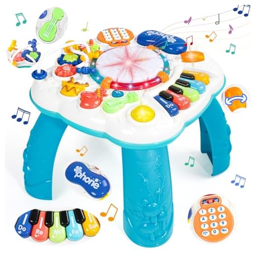 Juguetes Niños 1 Año - Mesa Actividades Bebe 1 Año Juguete Niño con Sonido y Luces Instrumentos Musicales Infantiles Tambor Infantil Piano Bebe 1 Año Juguetes Bebes Regalos Niños Niñas 1 2 3 Años