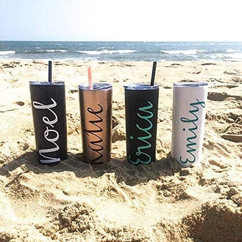 Personalized Stainless Steel Tumbler, Bridesmaid Gift, Personalized Water Bottle, Bachelorette Party Cups, Vinyl Decal, Girls Trip Cups, Water Bottle with Name - Image 7