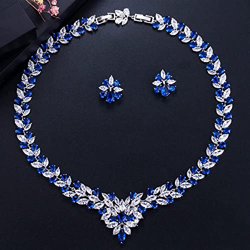 Conjunto de collar y aretes de novia de cristal como regalo para bodas 4