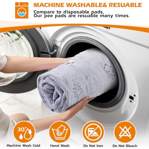 Reusable Puppy Training Pads, 2 Pack Washable Puppy Pads, Super Absorbent Waterproof Dog Mat, Non-Slip Pet Whelping Pads, Pee Pad for Dog Quick Drying Mat for Playpen, Crate (122x122cm, Paw Grey) - Image 5