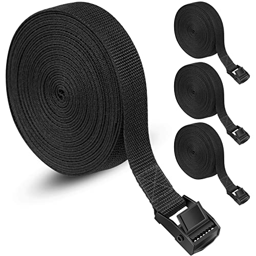 Delixike Paquete de 4 correas de amarre de trinquete de 5 m de largo, correas de tensión resistentes, correas de amarre ajustables para motocicleta, remolque, camiones, SUP kayak equipaje Cover