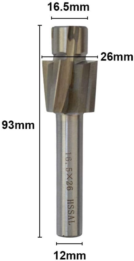 Drill Bit 4 Flute HSS Counterbore End Mill M3-M16 Pilot Slotting Tool Milling Cutter Countersink End Mills-_M16.5x26x12x93