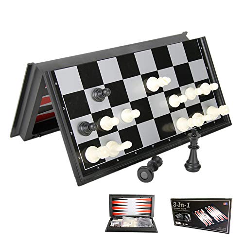 wyewye Jeu d'échecs magnétique de voyage avec jeu d'échecs pliable et portable Cover