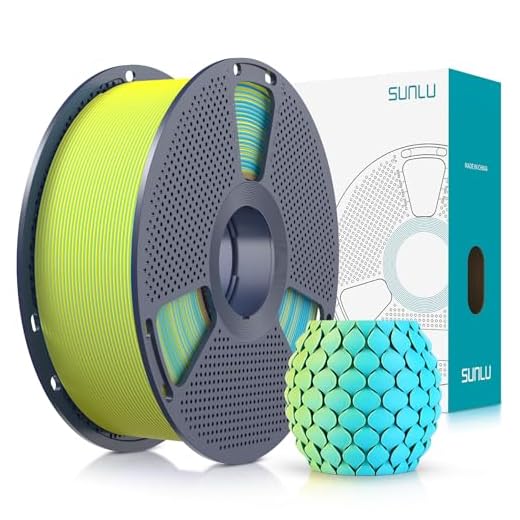 SUNLU Dual Color Matte PLA Filament 1.75mm, Matte 3D Printer PLA Filament, PLA Filament 1kg Spool (2.2lbs), Dimensional Accuracy +/- 0.02mm, Yellow Cyan