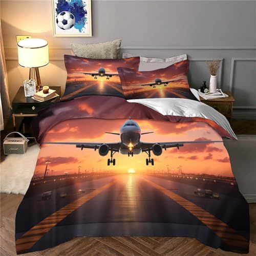 Housse de couette avion hypoallergique et respirante avec fermeture éclair pour lit enfant