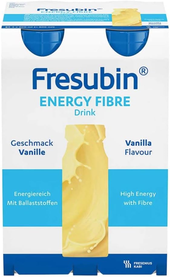 Fresenius Kabi FRESUBIN Energy Fibre Drink Vanilla Water Bottle, 200 ML, 1er Pack 1 x 2.75 kg x 4