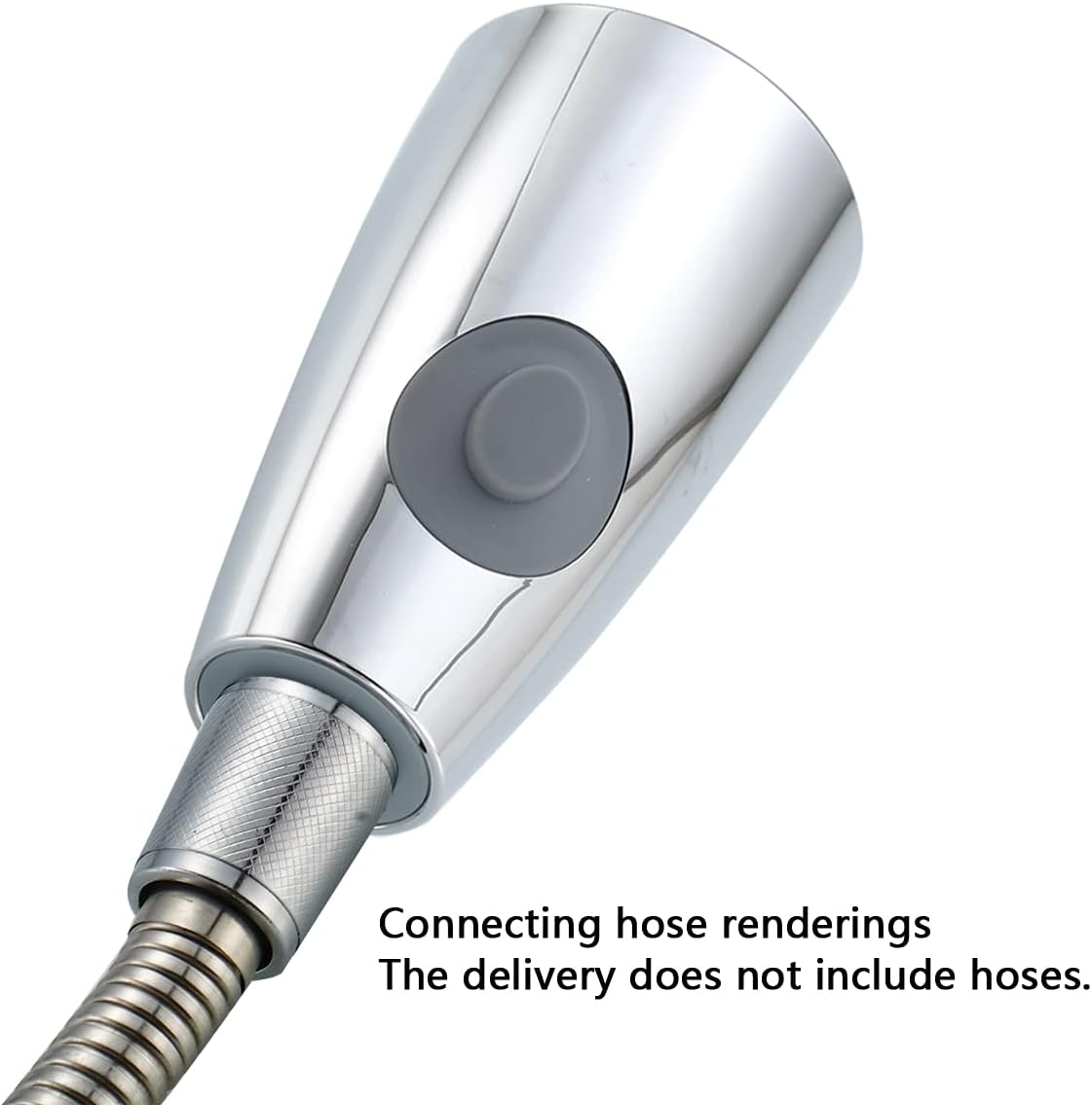 Pull Down Faucet Spray Head, Angle Simple Kitchen Sink Faucet Sprayer Nozzle Head Pull Out Hose Sprayer Replacement Part Faucet Head Kitchen Tap Sprayer Spout, Chrome