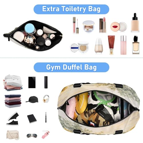 Sunflower Beige Duffel Bag for Women Men Gym Bag with Shoe Compartment Wet Pocket Carry On Weekender Overnight Bags for Travel Weekend Getaway4