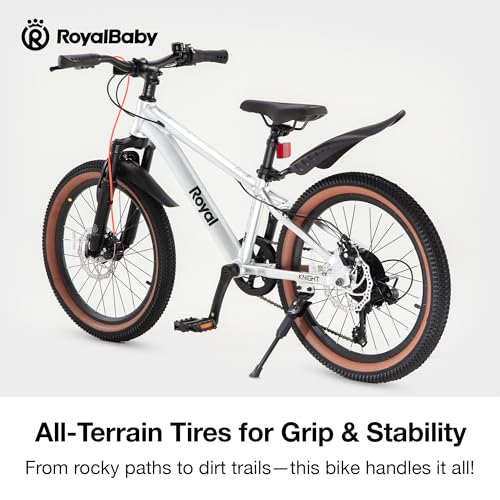 Image of RoyalBaby Kids Mountain Bike for Boys and Girls, Ultra-Light Aluminum 20-26 Inch Wheel Bicycle for 6-14 Years Old Children, 7 /21-Speeds Drivetrain