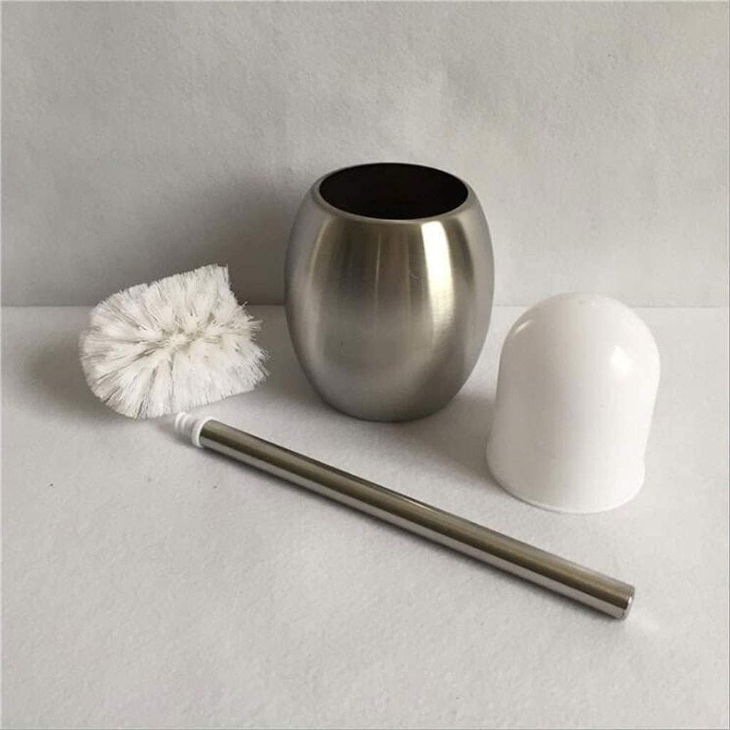 Toilet Brush Stainless Steel Toilet Brush Set Bathroom Toilet Bowl Brush and Holder Free Punching Toilet Brush Oval Cleaning Brush for Home Bathroom