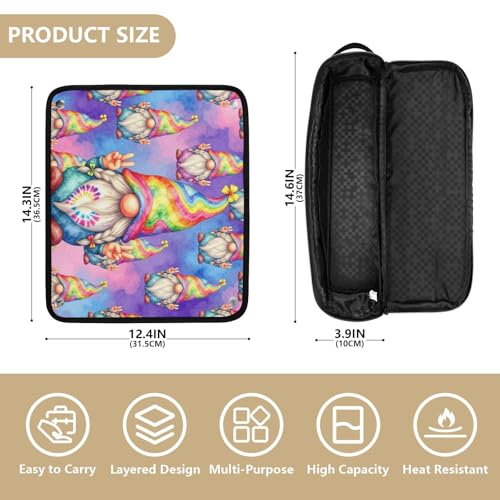 Organizador 2 en 1 para herramientas de cabello con estera resistente al calor, impermeable y portátil, bolsa de viaje abierta para planchas, alisadoras, rizadores, funda divertida para mujer miniatura 4