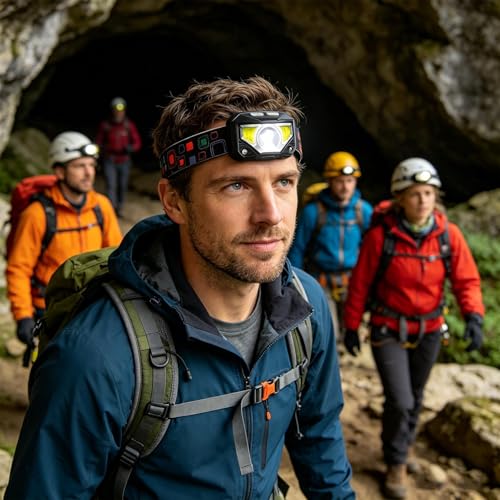 Equipo de casco duro LED recargable para trabajo seguro en oscuridad 3