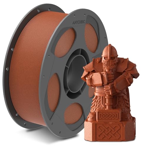 ANYCUBIC Marble PLA 3D Printer Filament, 3D Printing Rock PLA Filament 1.75mm Dimensional Accuracy +/- 0.03mm, 1KG Reusable Spool, Brick Red