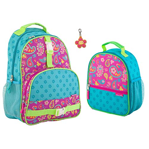 Stephen Joseph Girls Paisley Backpack and Lunch Box with Zipper Pull