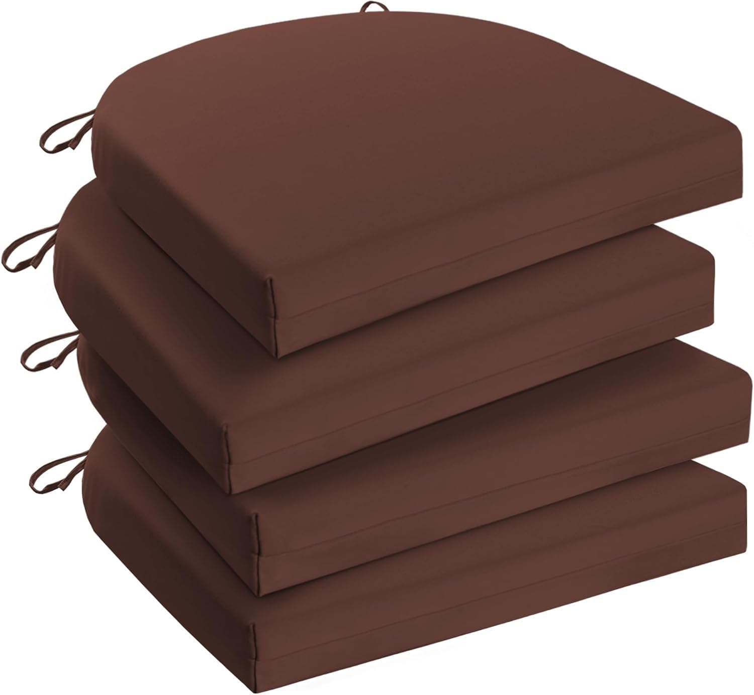PRATHAM India Outdoor Chair Cushions for Patio Furniture Patio Chair Cushions Set of 4 Waterproof Round Corner Outdoor Seat Cushions (Brown Cushion)-image-26