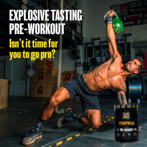 Time 4 Pre Workout Professional High Strength Vegan Pre Workout Powder for Men & Women Energy Drink Zero Sugar with L Citrulline Malate, Beta Alanine, L-Tyrosine, Alpha GPC, Theacrine (Tropical) - Image 4