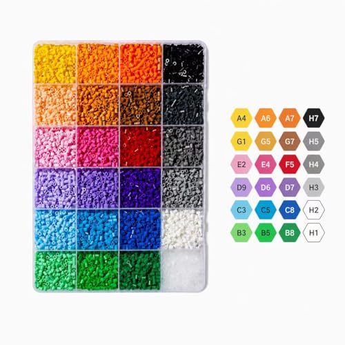 13000+ Pieces 2.6mm Fuse Beads for Adults 24 Colors 500+ Beads of Each Color Fuse Beads Refill Box Kit DIY Pixel Art Craft Set for Handmade Gifts Decor and Creative Projects(No Other Tools)
