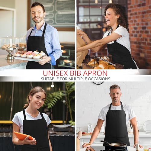 Utopia Kitchen 12 Pack Bib Apron Adjustable With 2 Pockets thumb #3