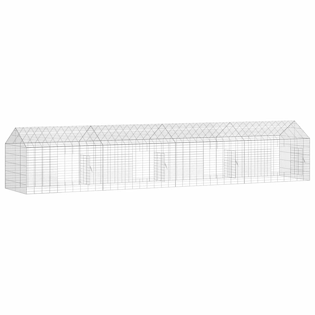 Jaula para conejos, 400 x 78 x 78 cm, acero galvanizado, resistente a la intemperie, para conejos, cobayas, roedores y animales pequeños, adecuado para exteriores e interiores