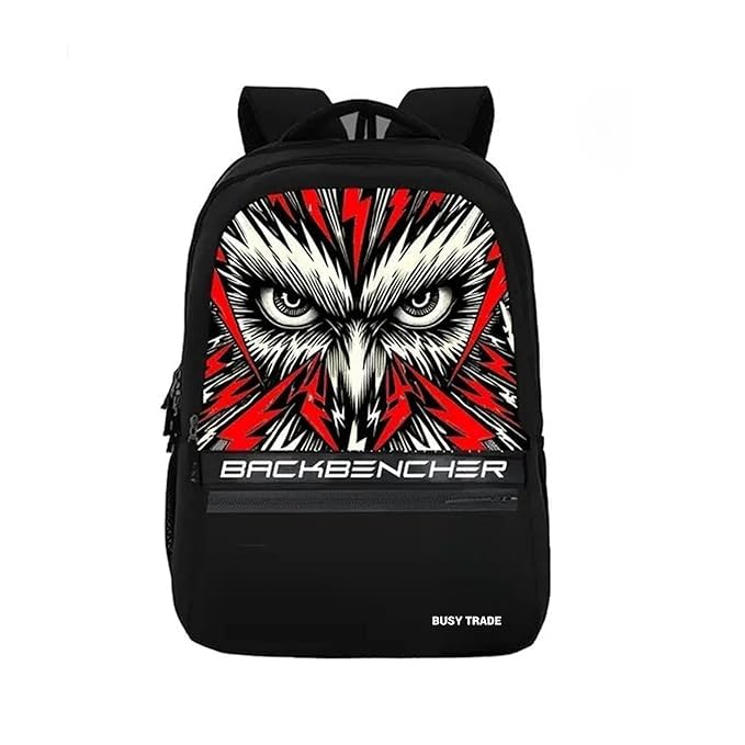 busy trade Owl Eye Print Backpack | Casual Black Backpack with Leather-Like Finish | Spacious Storage & Hidden Pockets | Unisex Design-picture-47