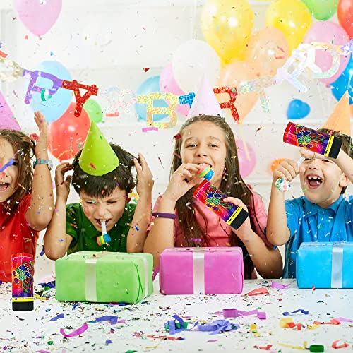 Image of Confetti Poppers Cannons for Wedding Birthday Graduation Baby Shower Kids Fun Party Supplies Decorations and Favors (Colorful)