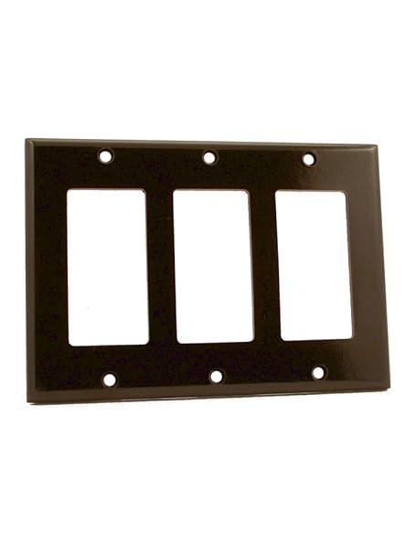 Leviton 80411 3-Gang Decora/GFCI Device Decora Wallplate, Standard Size, Thermoset, Device Mount, Brown
