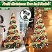 6Ft Prelit Pop Up Christmas Tree Decoration, Collapsible Artificial Xmas Tree with Ornaments, Pre Decorated with 150 Warm Lights, Gold Ribbons & Bows, Indoor/Outdoor Holiday Decor with Storage Bag