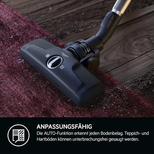 AEG CLEAN 6000 ÖKO Staubsauger mit Beutel, Hohe Saugleistung, Zusatzdüsen, XL-Räder, Edelstahl-Teleskoprohr, aus 65% Recyclingmaterial, 12 m Kabel, 850 Watt, Zubehör, Grau, AB61C1OKO