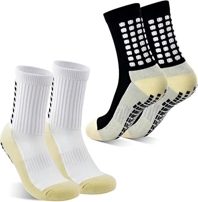 Athletic grip Socks for Men & Women | Crew Length, Anti-Slip Rubber Grip socks footballers, Thick Cushion Sports Running, Gym, Training 1 Pair-image-21