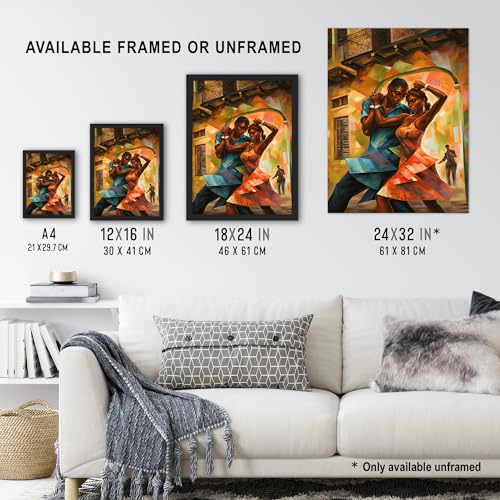 Artery8 Salsa Cuban Street Dance Colourful Dancing Painting Rhythm Body Energy Theatre Arts Artwork Unframed Wall Art Print Poster Home Decor Premium - Image 3