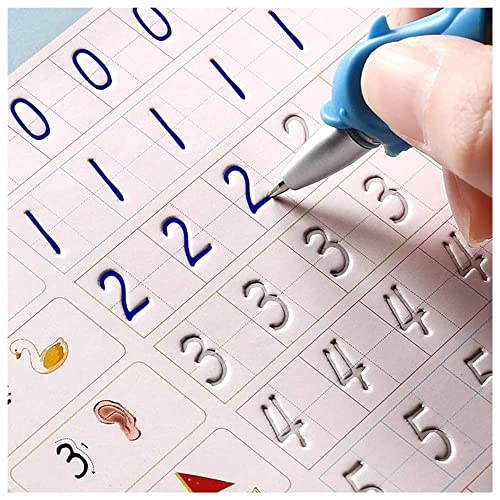 BEJOY TOYS Sank Magic Practice Copybook, Number Tracing Book for Preschoolers with Pen, Magic Calligraphy Copybook Set Practical Reusable Writing Tool Simple Magic Book For Kids.