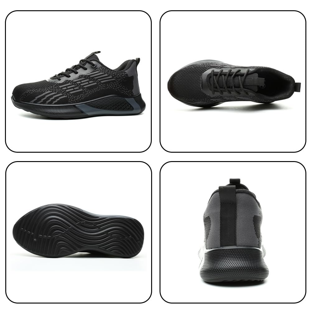 Scarpe Antinfortunistiche Scarpe da Lavoro Uomo Donna Scarpe Protettive Traspiranti Antiscivolo con Puntale in Acciaio per Unisex 36-46