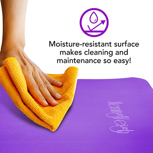 HemingWeigh 1/2 Inch Extra Thick High Density Exercise Yoga Mat with Carrying Strap for Yoga and Pilates