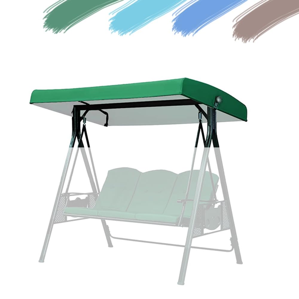 BEWEGNLNHK Swing Chair Canopy Replacement For Garden Swing, Waterproof Patio Swing Canopy Replacement Cover 2 3 Seater Porch Swing Seat Canopy Cover(Dark Green)