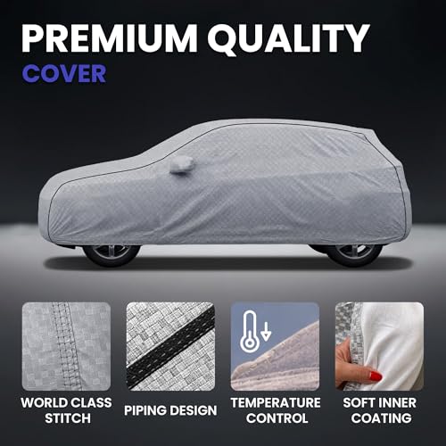 Image of Autofy Tata Nexon Car Cover [Year 2019 Onwards] - Dust & UV Protection Cover with Mirror Pocket Soft Cotton Lining Car Accessories Nexon Car Body Cover