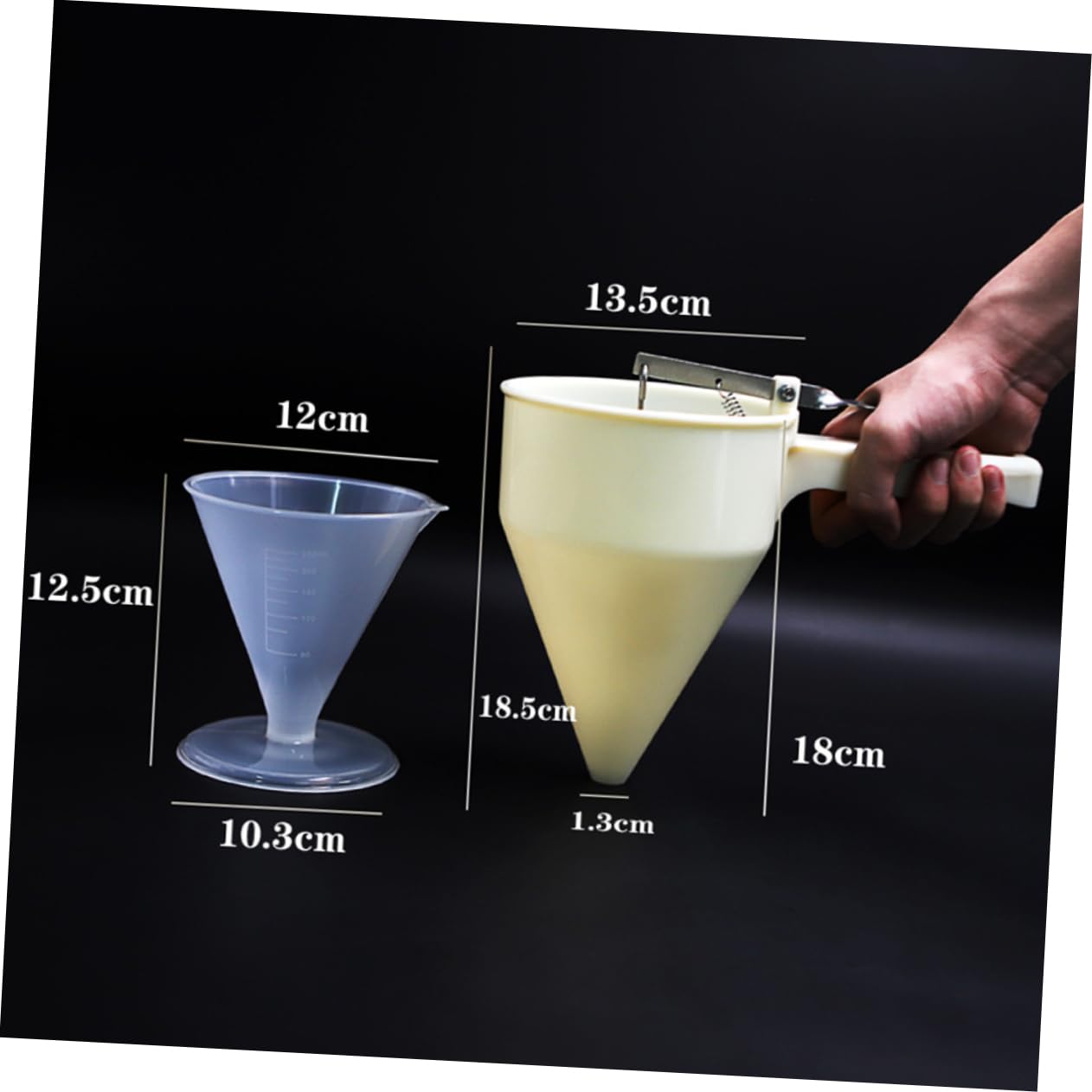 GRIRIW Manual Press Conical Funnel Chocolate Funnel Dispenser for Kitchen Baking Random