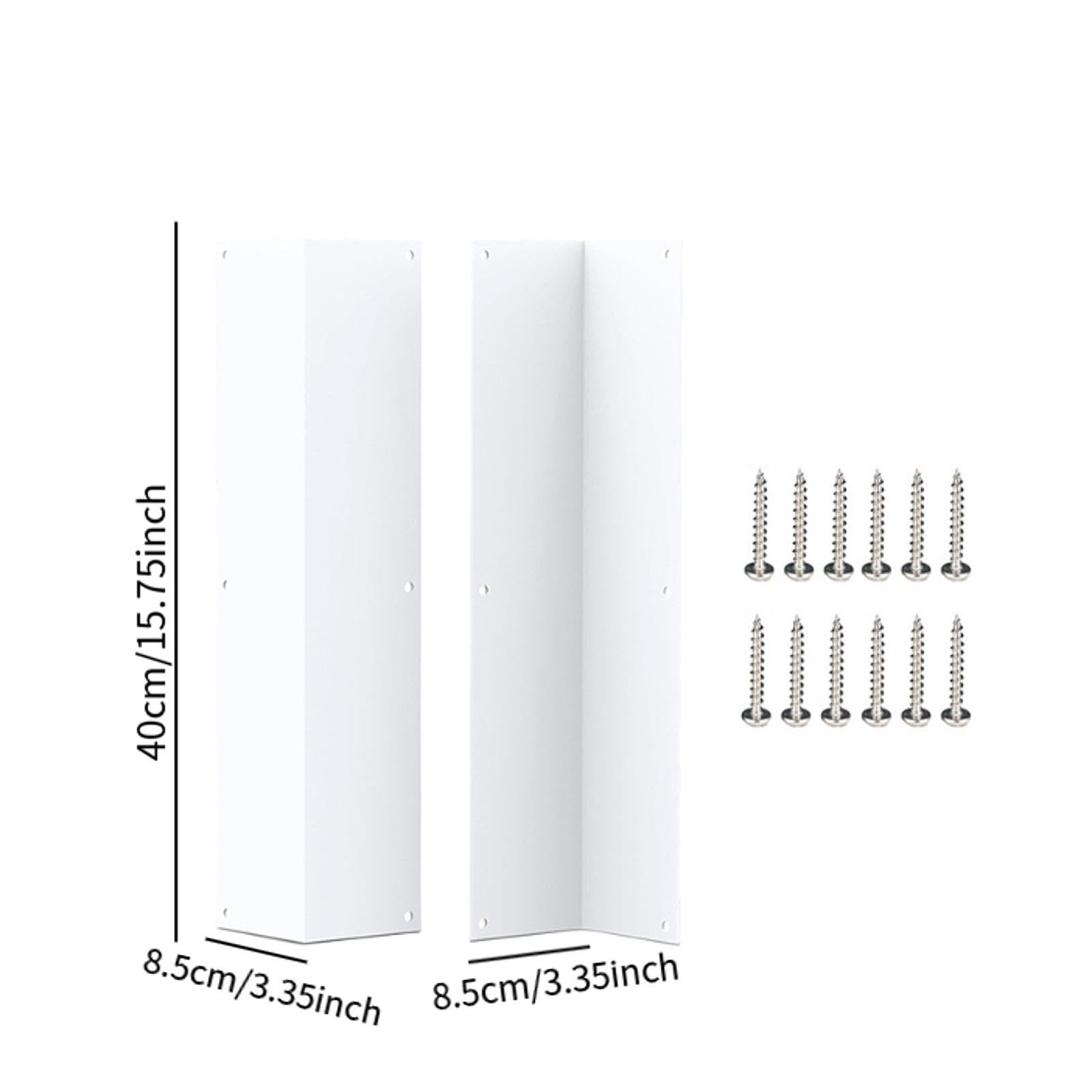 2 Piezas Protectores de Esquinas de Pared Metálicos con Bordes Fuertes Defensa Contra Golpes Y Decoración Adecuados para Casas Negocios Exterior, Blanco