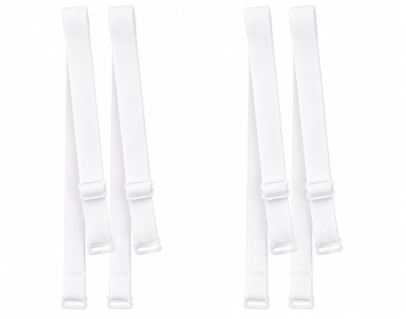 10MM Adjustable Bra Strap Set | Elastic Shoulder Straps for Women | White | 2 Pairs-image-42