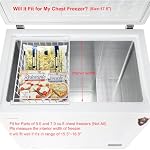 Orgneas 17.5" Chest Freezer Organizer Bins Deep Freezer Basket Storage Rack Bins Metal Wire Baskets Large Size 2Pcs