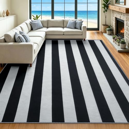 Alfombra de entrada lavable con rayas de cebra para pasillo y cocina moderna 3