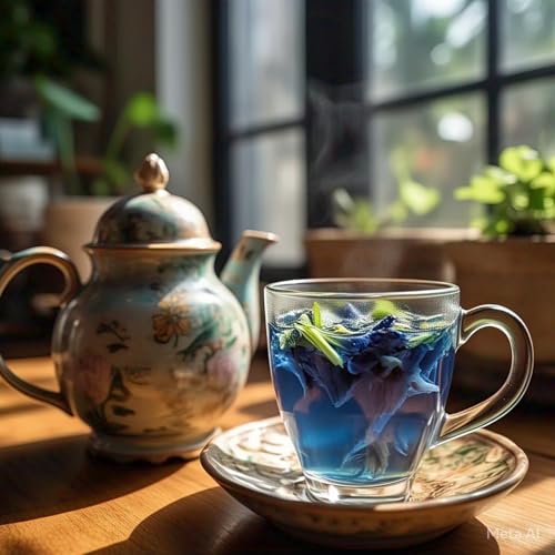 Image of The Meadows Butterfly Blue Pea Tea with Lemongrass Tea - 50g - 100 Cups | Caffeine-Free Herbal Blend with Floral Notes