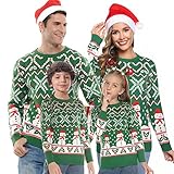 Picture of Family Matching Christmas Sweater Ugly Snowman Xmas Knitted Pullover Holiday Sweatshirts Green