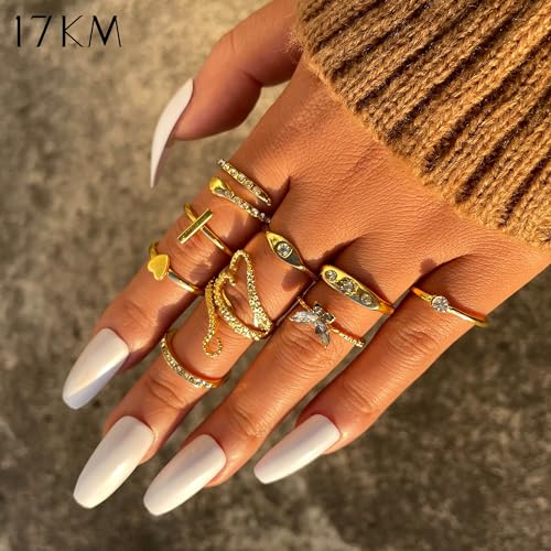 17km 60 pcs gold stacks ring sets for women non tarnish dainty vintage stackable rings pack finger midi knuckle rings for jewelry gift