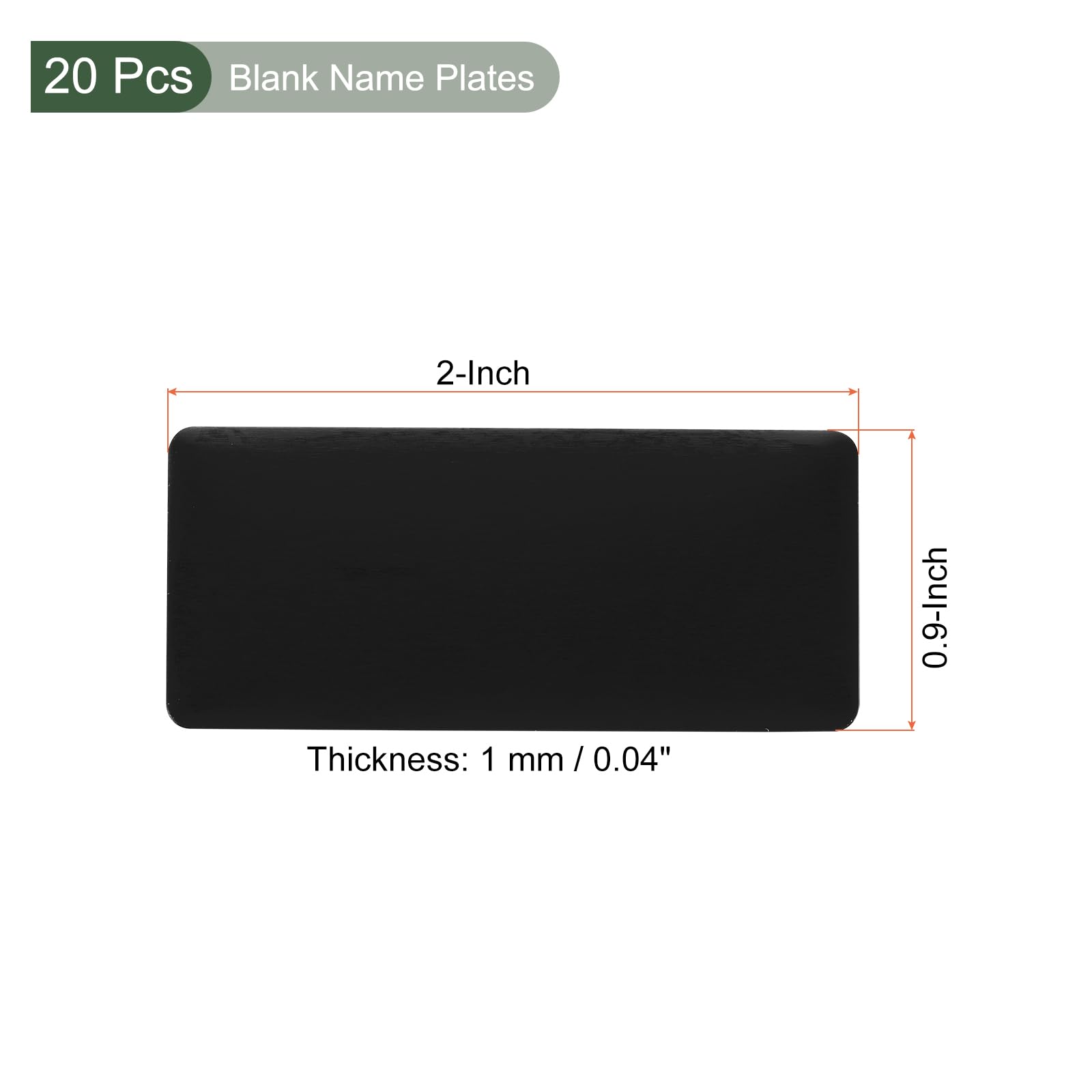 YOKIVE 20Pcs Blank Name Plates, Anodized Aluminium Laser Engraved, Great for Door and Photo Frames (Black, 2 x 1 Inch) - Image 2