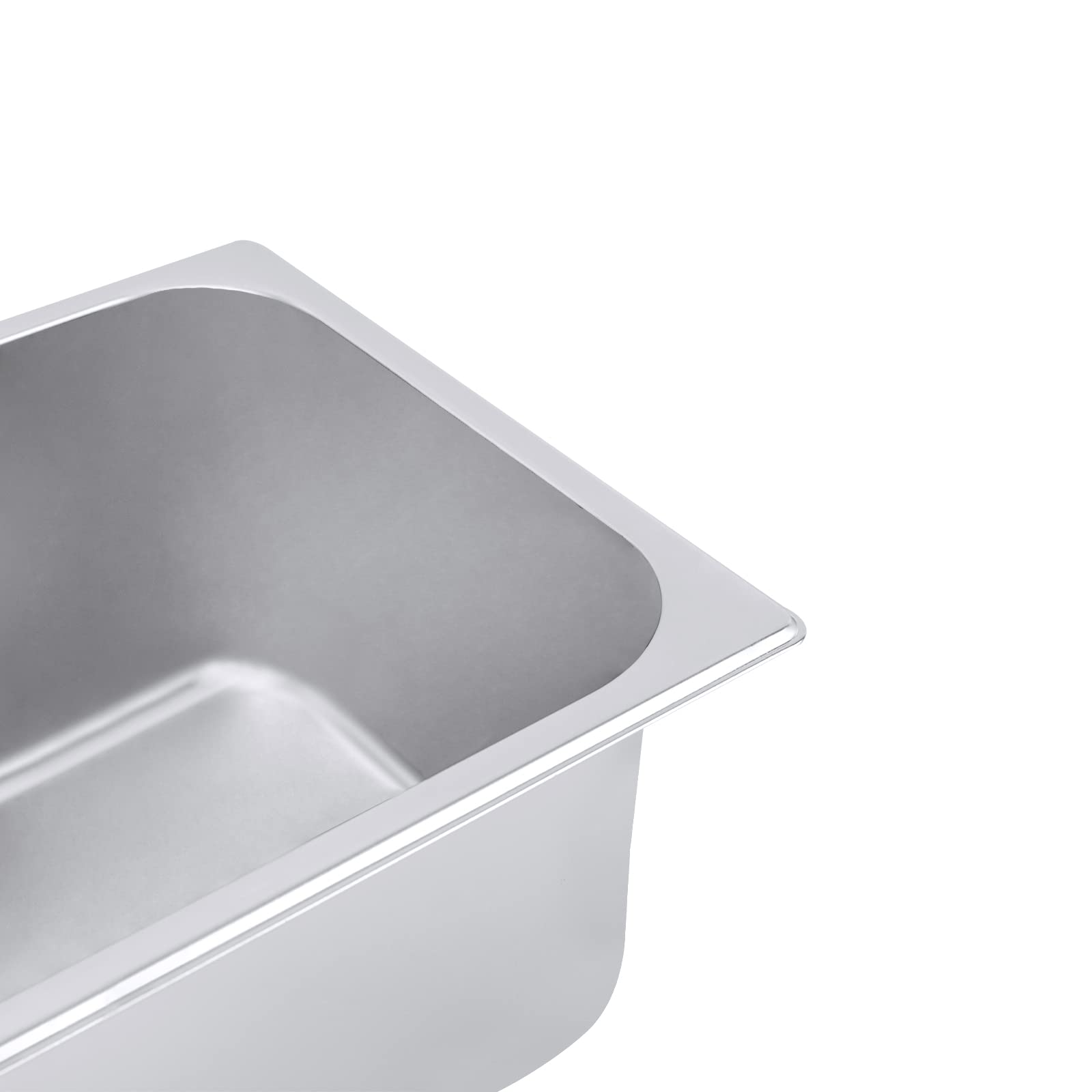 Bandeja para alimentos (4 unidades, acero inoxidable, 7 L, 32,5 × 26,5 × 15 cm, plato gourmet profundo con tapa, para aparador, restaurante, cantina (GN 1/2)