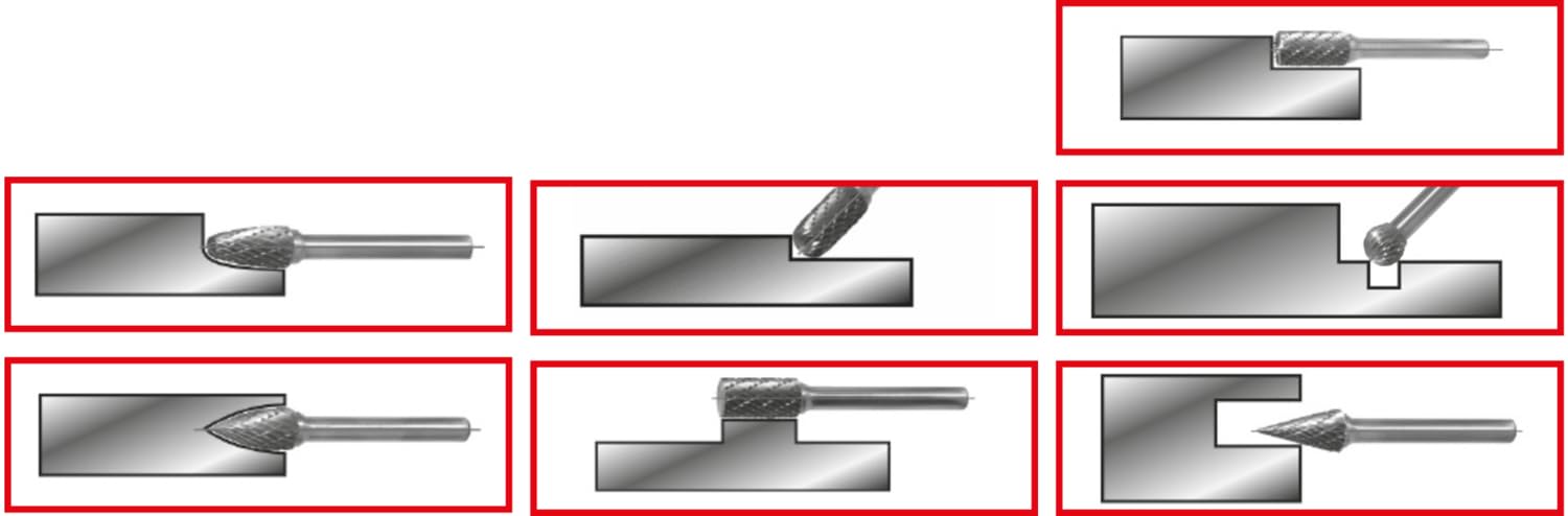 KS Tools 515.3210 HM Frässtift-Satz, Stahlblechkassette, 10-tlg. | 10-tlg, in Stahlblechkassette, silber