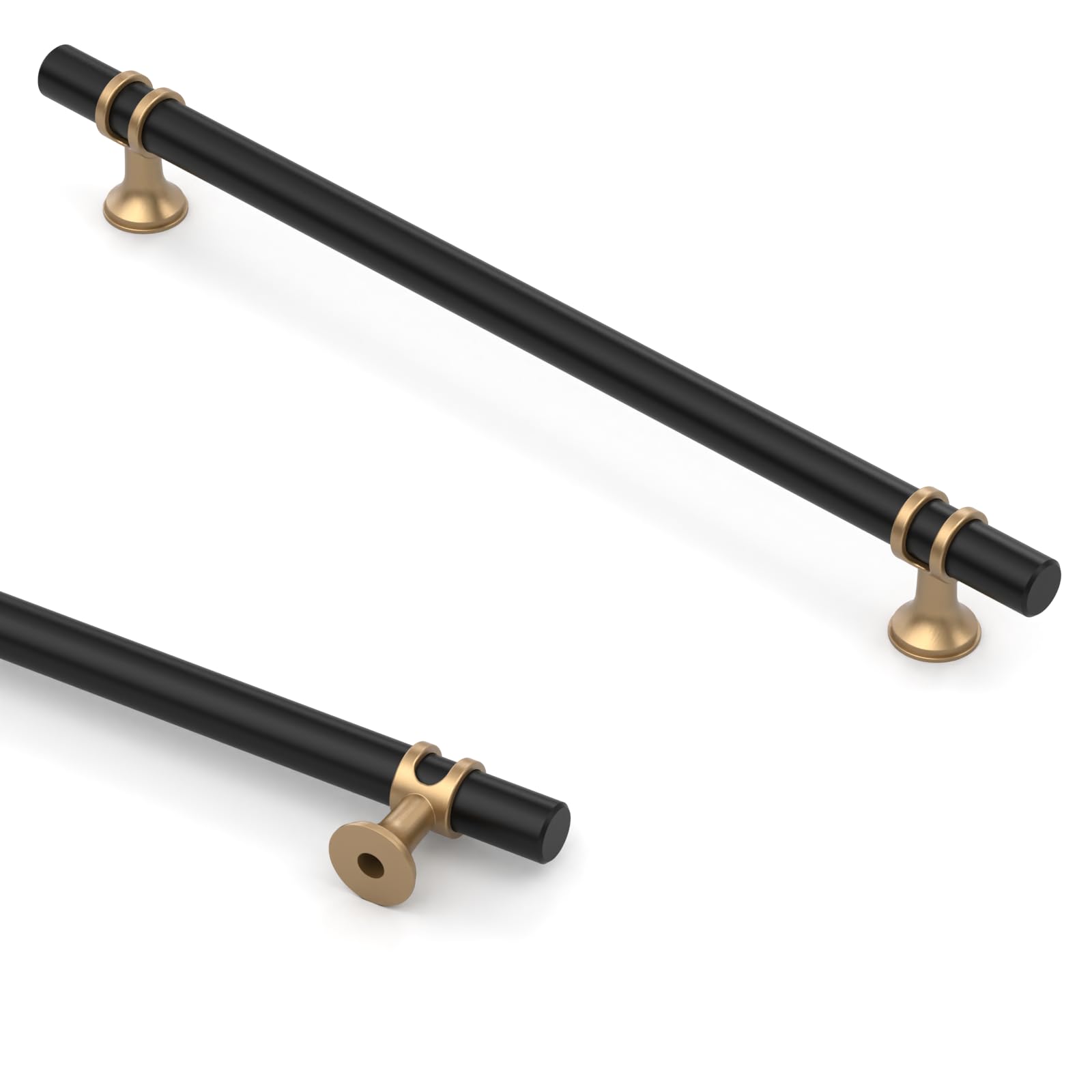 Asidrama 10 Pack 11.3 Inch(288mm) Champagne Bronze and Matte Black Kitchen Cabinet Handles, Cabinet Pulls Kitchen Cabinet Hardware Cupboard Handles