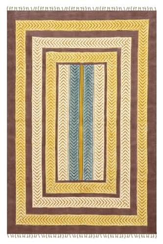 Tapis kilim en coton résistant pour salon et extérieur