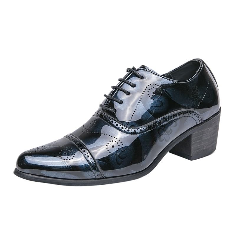 New Men Fashion High Heels Business Dress Leather Shoes Classic