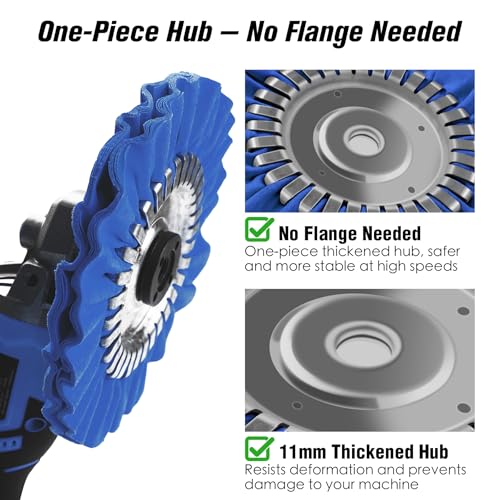 Image of 8 inch Airway Buffing Wheel, 9Pcs Aluminum Wheel Polishing Kit in Diameter 5 /8 inch Arbor Hole, Polishing Compound and Aluminum Metal Polishing Wheel Kit for Angle Grinder Mirror Finish